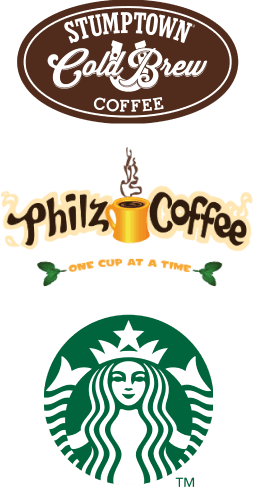 A coffee shop logo with the name of philz coffee.
