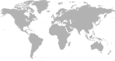A black and white map of the world.
